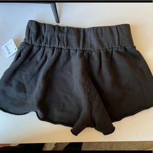 FREE PEOPLE BLACK  SHORTS -  NWT  Retro French Terry Sweatshirt Fabric